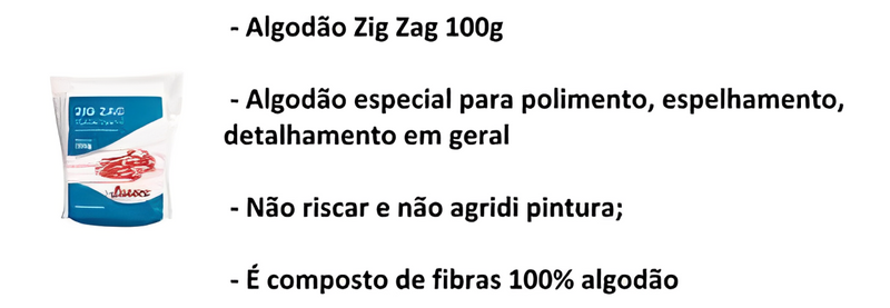 Algodão Automotivo para Polimento Zig Zag